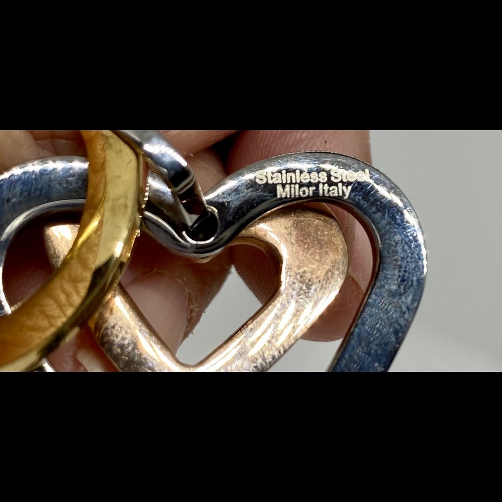 Three Tri Color Open Heart Pendant - Picture 3 of 5